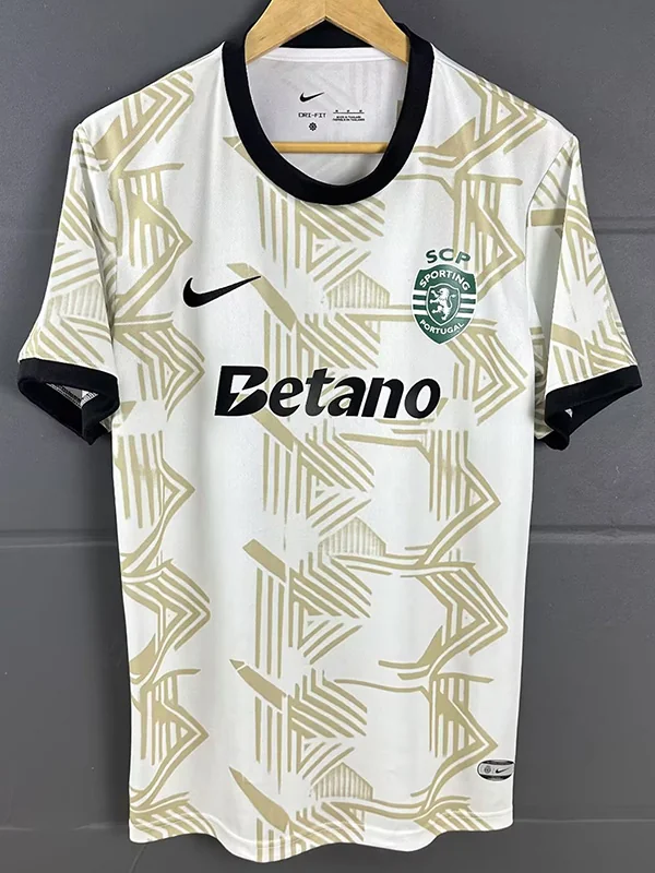 Sporting CP 2025/26 White Yellow Training Shirt - Front View | KFCOOL