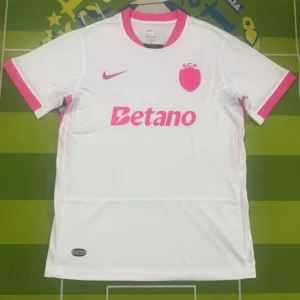 Sporting CP 2025/26 White Pink Jersey Fan Version - Front View | KFCOOL