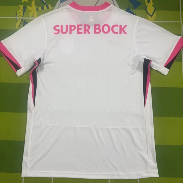 Sporting CP 2025/26 White Pink Jersey Fan Version - Back View Sporting CP 2025/26 White Pink Jersey Fan Version - Back View | KFCOOL