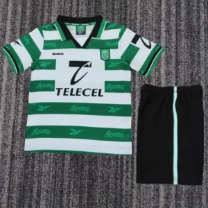 Sporting CP 1999/00 Retro Home Kids Kit Fan Version - Front View | KFCOOL