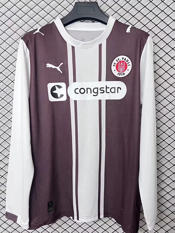 St Pauli 2025/26 Special Edition Long Sleeve Jersey Fan Version - Front View | KFCOOL