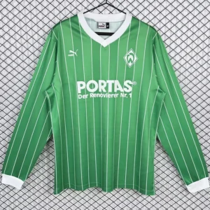 Werder Bremen 1987/88 Retro Home Long Sleeve Jersey Fan Version - Front View | KFCOOL