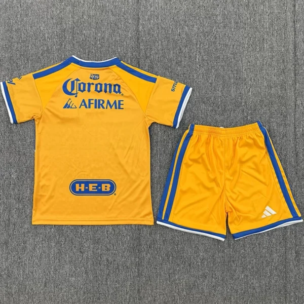Tigres UANL 2026/27 Home Kids Kit Fan Version - Back View | KFCOOL