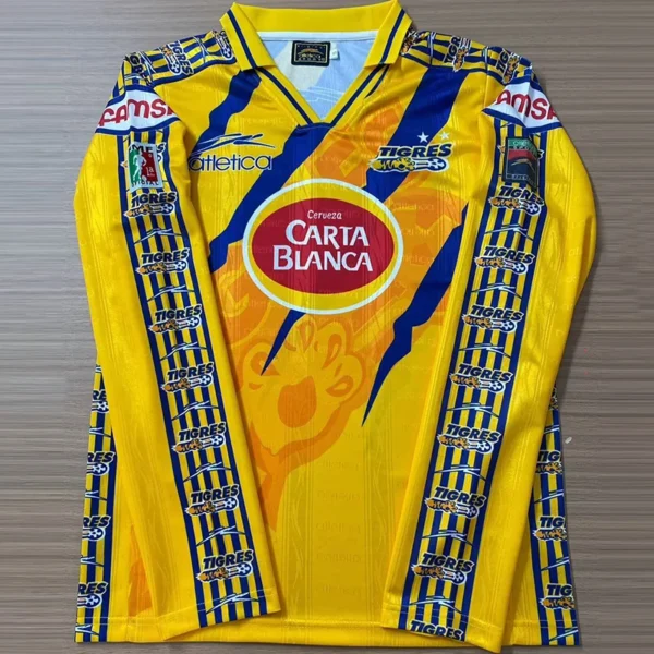 Tigres UANL 1997/98 Retro Home Long Sleeve Jersey Fan Version - Front View | KFCOOL