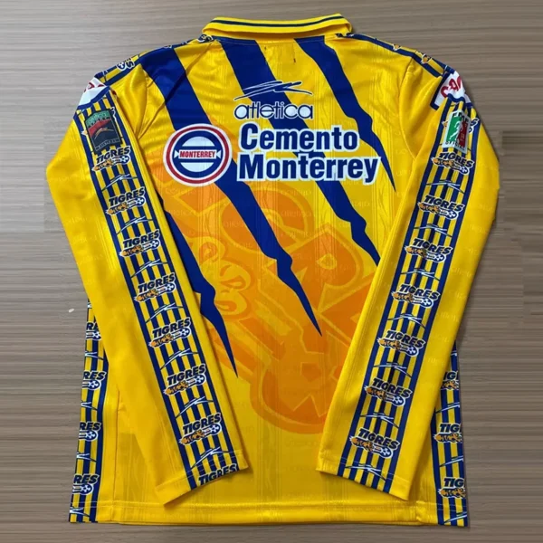 Tigres UANL 1997/98 Retro Home Long Sleeve Jersey Fan Version - Back View | KFCOOL
