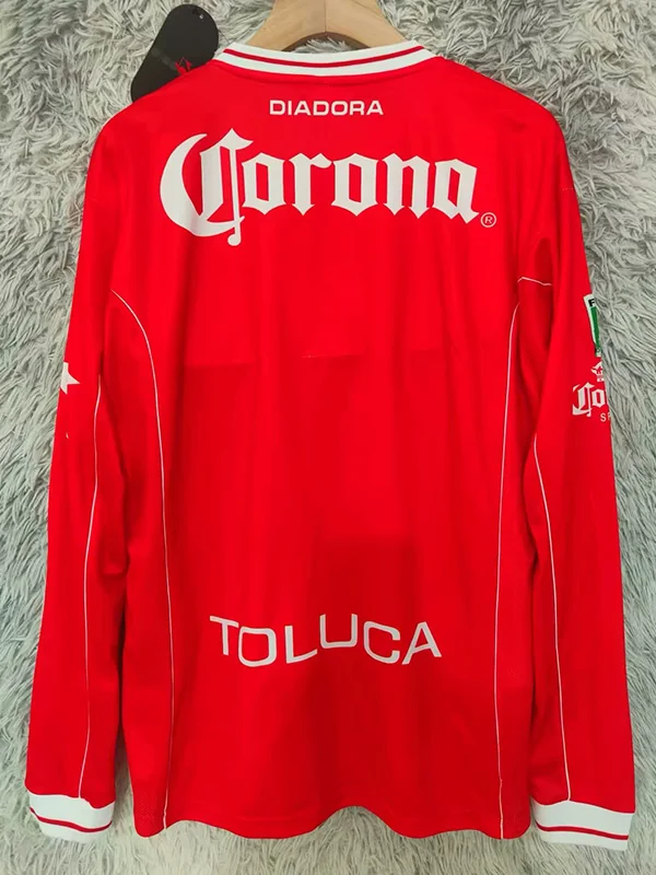 Toluca 1998/99 Retro Home Long Sleeve Jersey Fan Version - Back View | KFCOOL