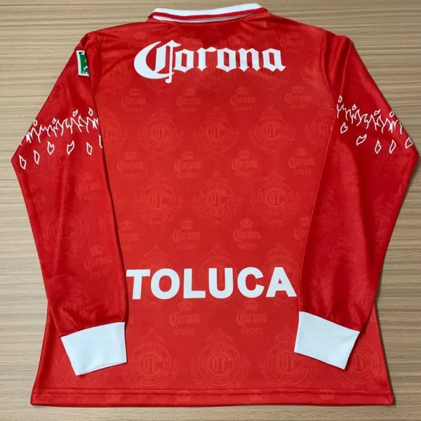Toluca 1995/97 Retro Home Long Sleeve Jersey Fan Version - Back View Toluca 1995/97 Retro Home Long Sleeve Jersey Fan Version - Back View | KFCOOL