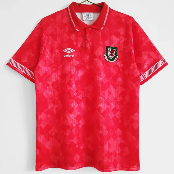 Wales 1990/92 Retro Home Jersey Fan Version - Front View Wales 1990/92 Retro Home Jersey Fan Version - Front View | KFCOOL