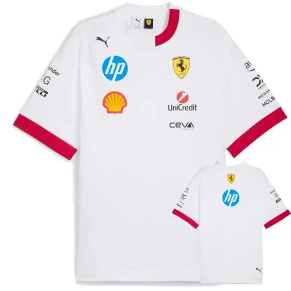 2025 Ferrari White Racing T-Shirt