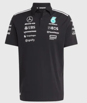 01-111 2025 Mercedes Black Racing Polo Shirt
