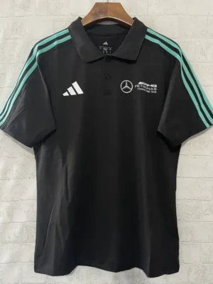 01-112 2025 Mercedes Black Racing Polo Shirt