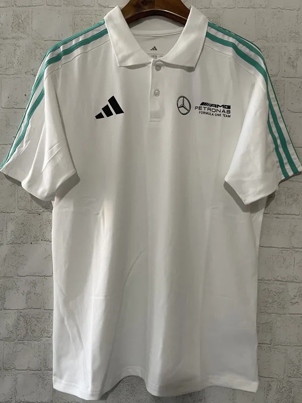 2025 Mercedes White Racing Polo Shirt
