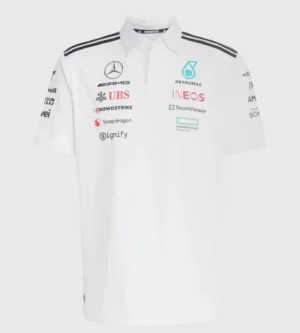 01-116 2025 Mercedes White Racing Polo Shirt