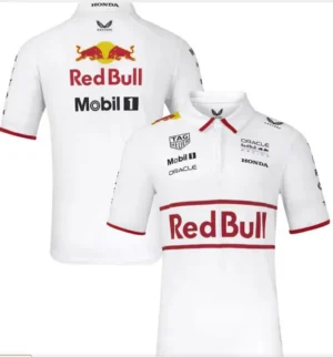 01-120 2025 Red Bull White Racing Polo Shirt