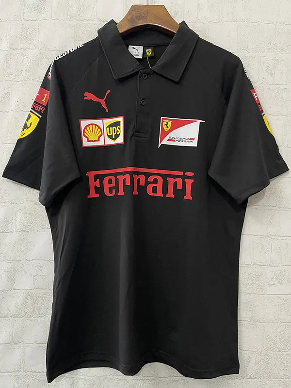 2025 Ferrari Black Racing Polo Shirt