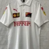 2025 Ferrari White Racing Polo Shirt
