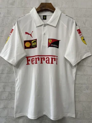 01-135 2025 Ferrari White Racing Polo Shirt