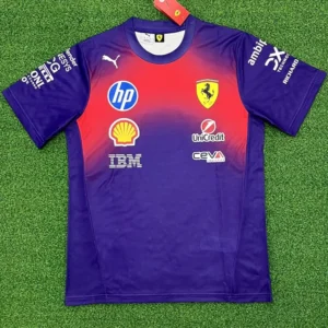 01-153 2026 Ferrari Red Blue Racing T-Shirt