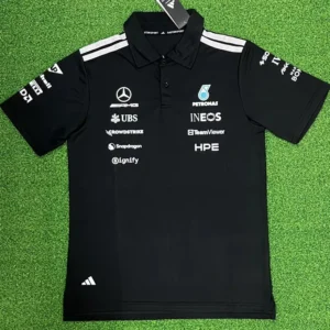 01-163 2026 Mercedes Black Racing Polo Shirt