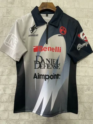 2024 American Racing Black Grey Racing Polo Shirt