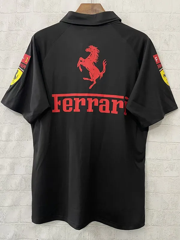 2025 Ferrari Black Racing Polo Shirt