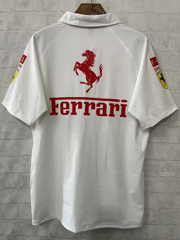 2025 Ferrari White Racing Polo Shirt