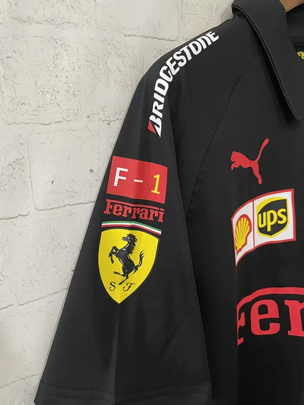 2025 Ferrari Black Racing Polo Shirt