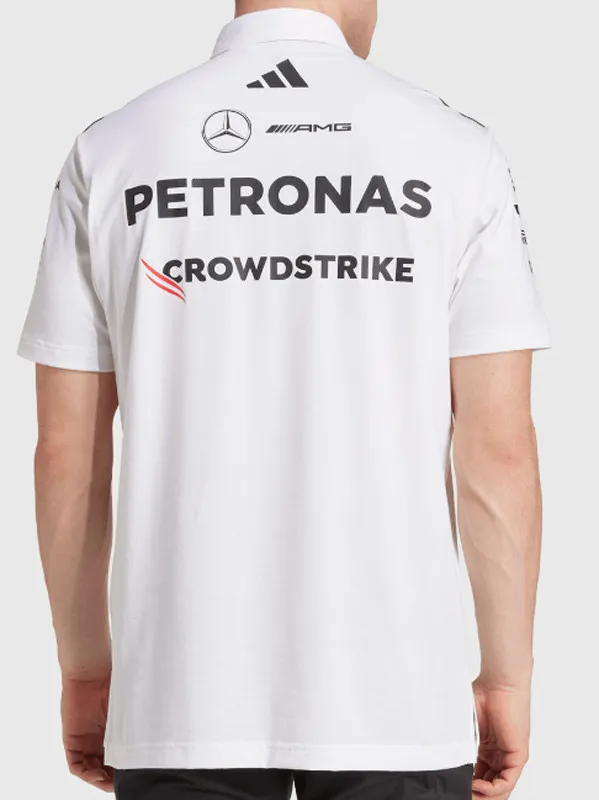 2025 Mercedes White Racing Polo Shirt