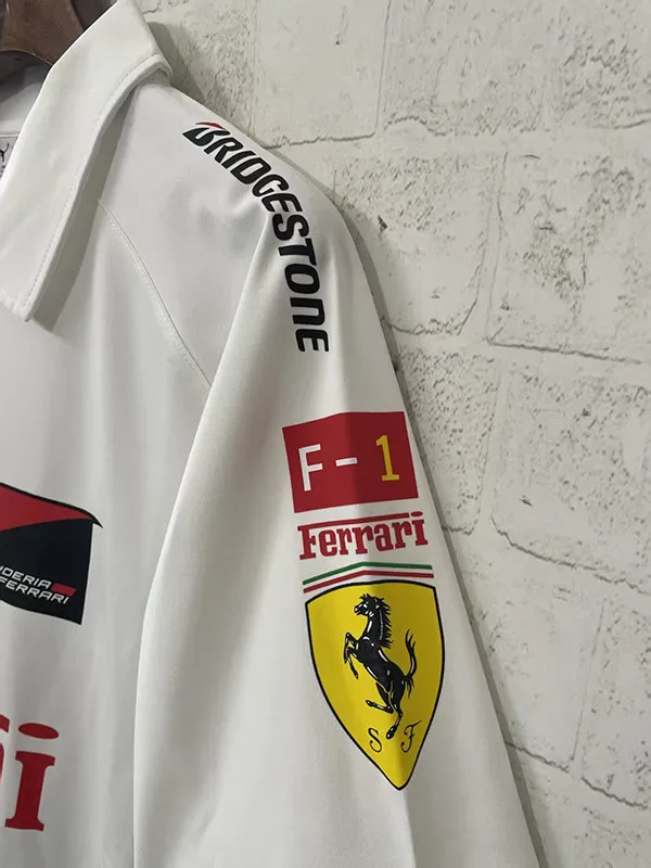 2025 Ferrari White Racing Polo Shirt