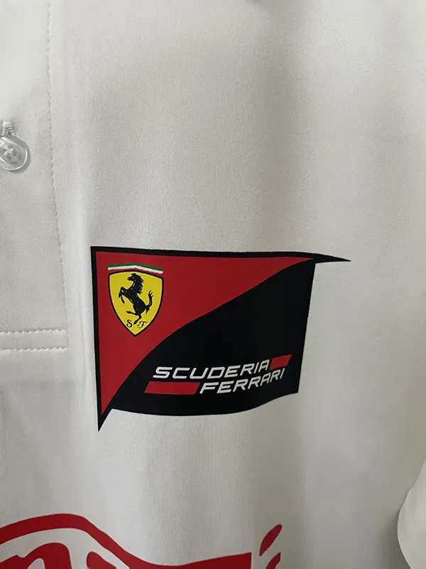 2025 Ferrari White Racing Polo Shirt
