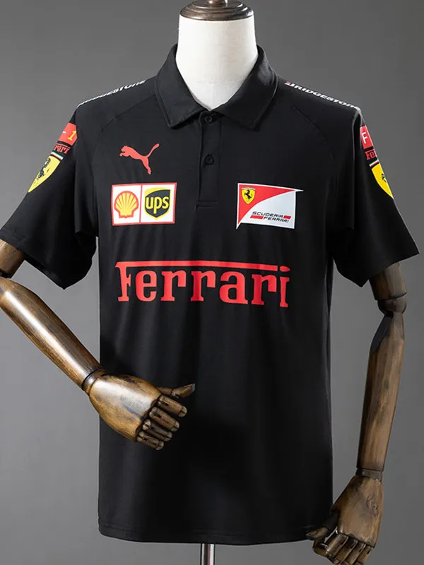 2025 Ferrari Black Racing Polo Shirt