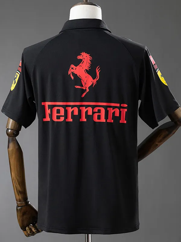 2025 Ferrari Black Racing Polo Shirt