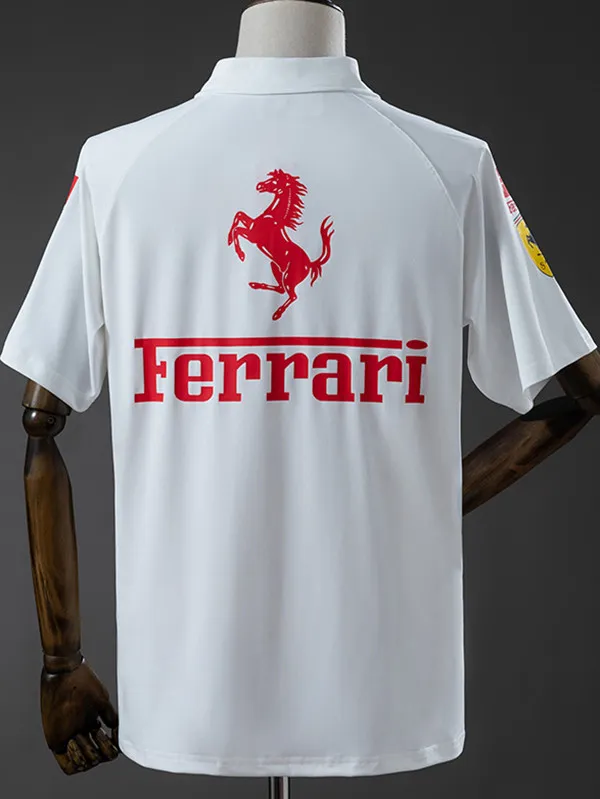 2025 Ferrari White Racing Polo Shirt