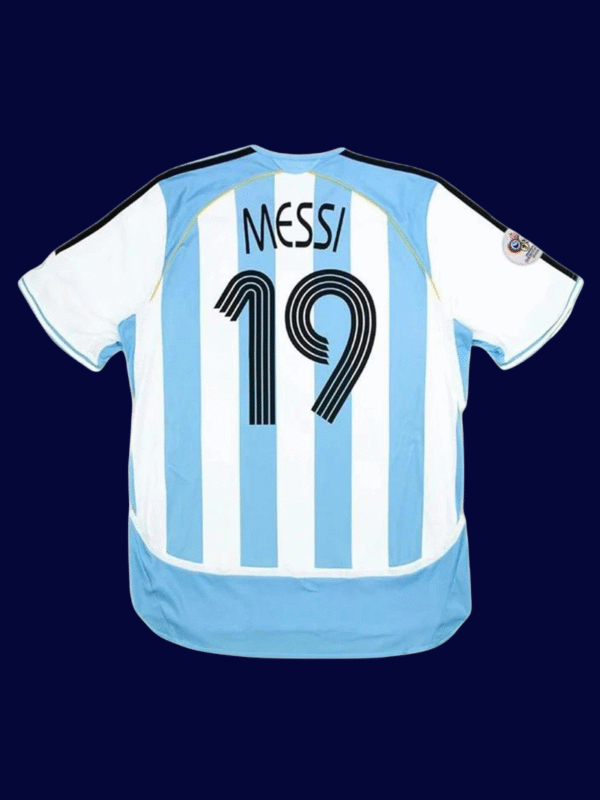 Lionel Messi #19 Argentina 2006/07 Retro Home Jersey Fan Version - Back View | KFCOOL