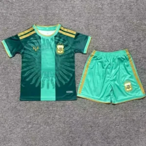 Argentina 2026/27 Green Yellow Kids Kit Fan Version - Front View | KFCOOL