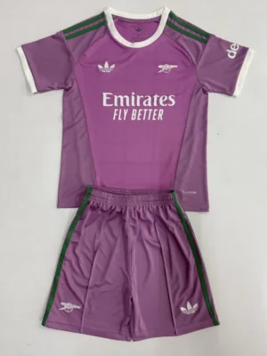 Arsenal 2026/27 Goalkeeper Pink Purple Kids Kit Fan Version - Front View | KFCOOL