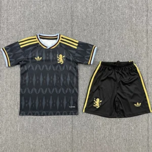 Aston Villa 2026/27 Away Black Kids Kit Fan Version - Front View | KFCOOL