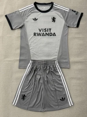 Aston Villa 2026/27 Goalkeeper Grey Kids Kit Fan Version - Front View | KFCOOL