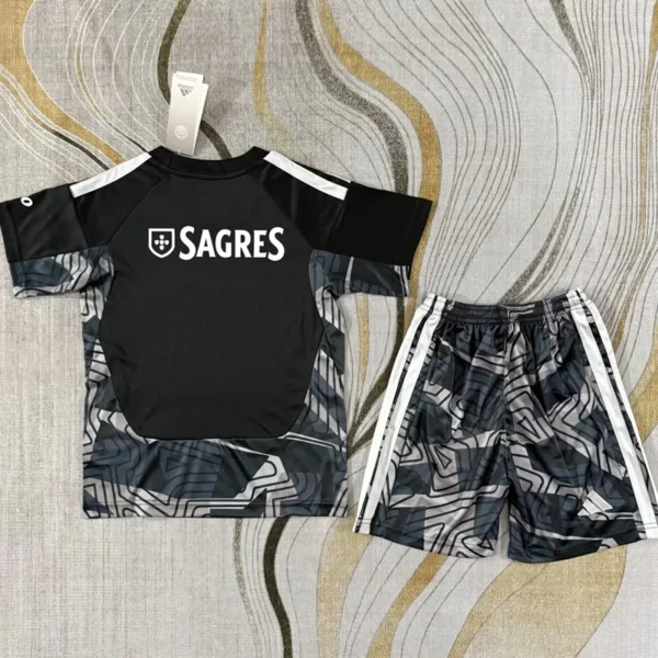 Benfica 2026/27 Goalkeeper Black Kids Kit Fan Version - Back View | KFCOOL