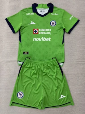 Cruz Azul 2026/27 Goalkeeper Green Kids Kit Fan Version - Front View Cruz Azul 2026/27 Goalkeeper Green Kids Kit Fan Version - Front View | KFCOOL