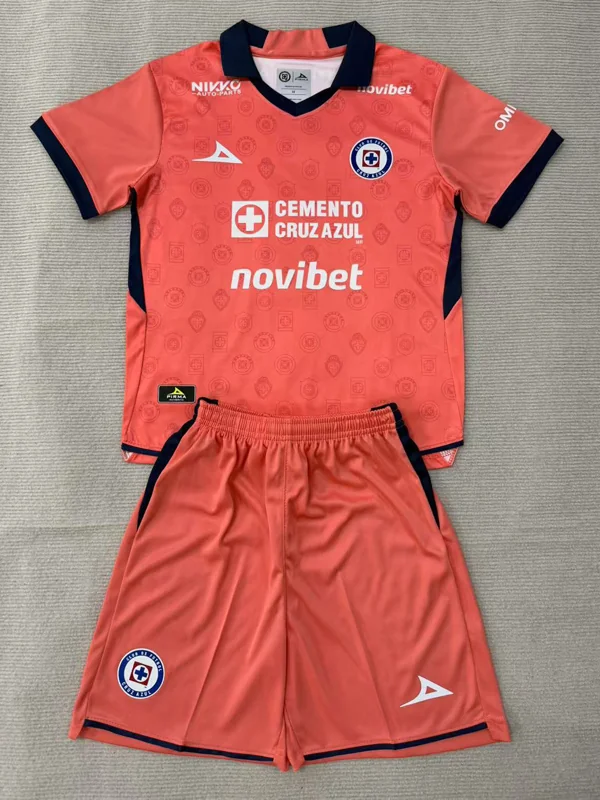 Cruz Azul 2026/27 Goalkeeper Orange Kids Kit Fan Version - Front View | KFCOOL