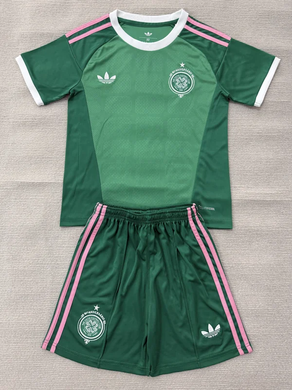 Celtic 2026/27 Goalkeeper Green Kids Kit Fan Version - Front View | KFCOOL