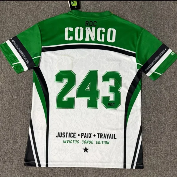 DR Congo 2026/27 Green White Special Edition Training Shirt - Back View | KFCOOL