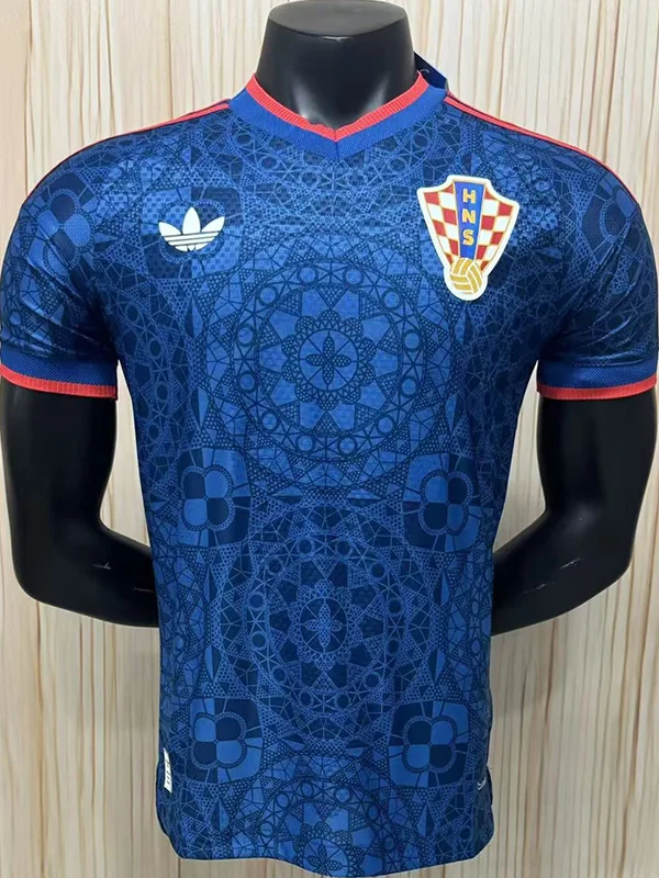 Croatia 2026/27 Away Blue Jersey Player Version - Front View | KFCOOL