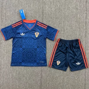 Croatia 2026/27 Away Royal Blue Kids Kit Fan Version - Front View | KFCOOL
