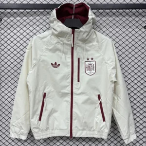 Spain 2026/27 White Outdoor Jacket - Front View Spain 2026/27 White Outdoor Jacket - Front View | KFCOOL