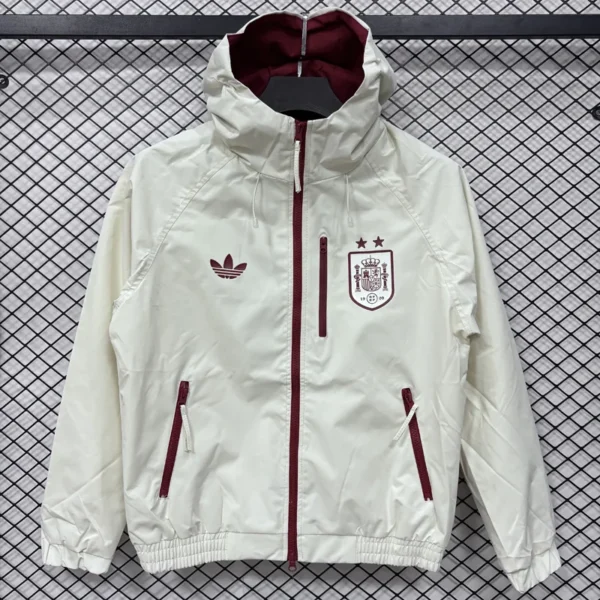 Spain 2026/27 White Outdoor Jacket - Front View | KFCOOL