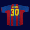 Lionel Messi #30 Barcelona 2004/05 Retro Home Jersey Fan Version - Back View | KFCOOL