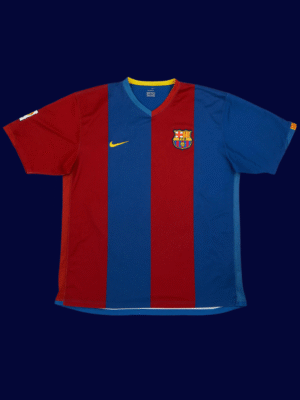 Lionel Messi #19 Barcelona 2006/07 Retro Home Jersey Fan Version - Front View Lionel Messi #19 Barcelona 2006/07 Retro Home Jersey Fan Version - Front View | KFCOOL