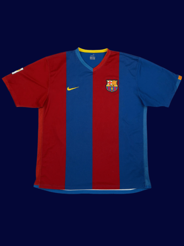 Lionel Messi #19 Barcelona 2006/07 Retro Home Jersey Fan Version - Front View | KFCOOL